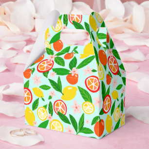 Zitrusfeier Zitronen Orangen Brautdusche Geschenkschachtel