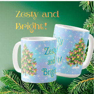Zitrusfroh und helle Feiertage Kaffeetasse