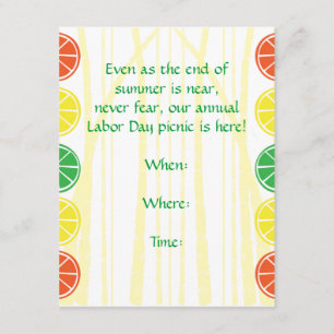 Zitrusfrucht-Bambus-Party Einladung