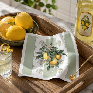 Zitrusfrucht Grün und weiß gestreift Serviette