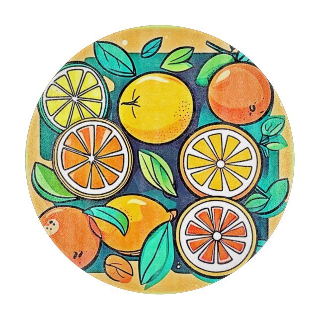 Zitrusfrucht Kunst Design Schneidebrett (Vorderseite)
