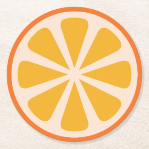 Zitrusfrucht-orange Scheibe-Frucht-1. Runder Pappuntersetzer