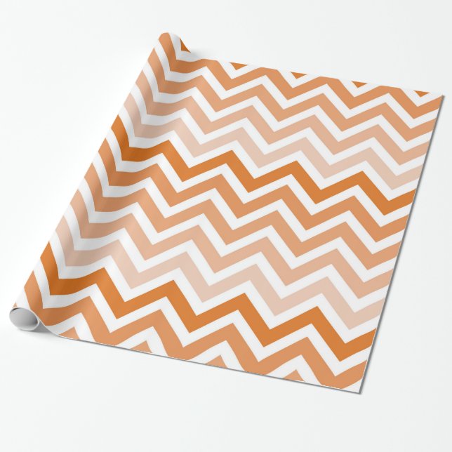 Zitrusfrucht orange Zickzack Ombre Geschenkpapier (Ungerollt)