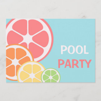 Zitrusfrucht-Pool-Party Einladung