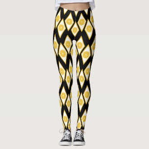 Zitrusfrucht-Scheiben im modernen Diamant-Muster Leggings