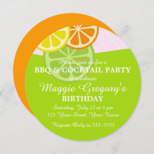 Zitrusfrucht-Sommer-Party Einladung