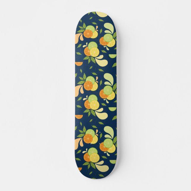 Zitrusfrucht-Spritzen-Illustration Skateboard (Vorne)