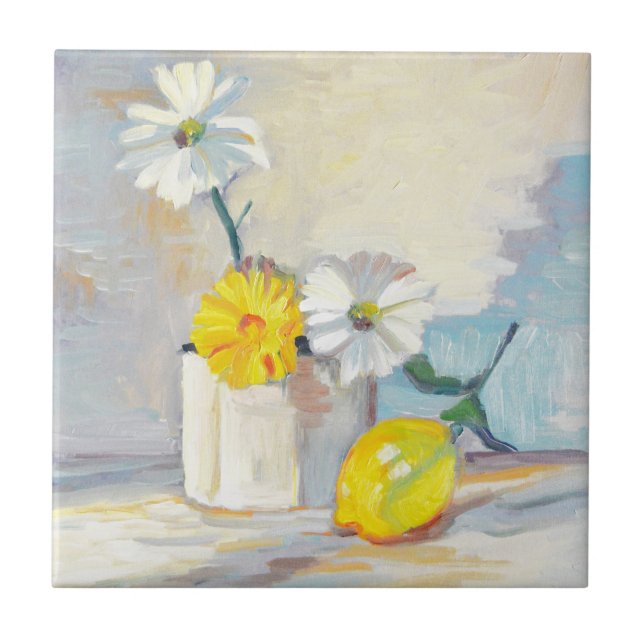 Zitrusfrucht und Leinen Fliese (Vorderseite)