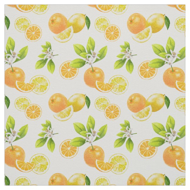 Zitrusfrüchte Art Orange und Zitronen Patten Stoff (Muster)
