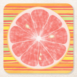 Zitrusfrüchte auf Streifen Rechteckiger Pappuntersetzer