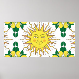 Zitrusfrüchte aus tropischer Zitrusfrüchte mit Blu Poster