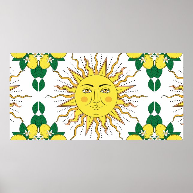 Zitrusfrüchte aus tropischer Zitrusfrüchte mit Blu Poster (Vorne)