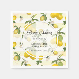 Zitrusfrüchte Blume Foliage Wasserfarbe Babydusche Serviette