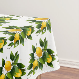 Zitrusfrüchte Blumengarten Tischdecke
