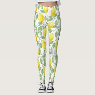Zitrusfrüchte botanisches Muster.Aktive Ausbildung Leggings