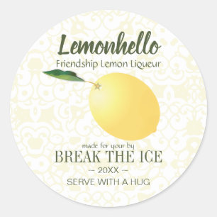 Zitrusfrüchte   Freundschaft Hallo Funny Runder Aufkleber