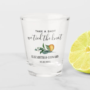 Zitrusfrüchte Gastgeschenk Hochzeit erschießen wir Schnapsglas
