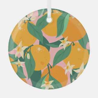 Zitrusfrüchte im handgezeichneten Vintage-Stil Ornament Aus Glas