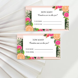 Zitrusfrüchte in Aquarellfarben schätzen, wie viel Begleitkarte