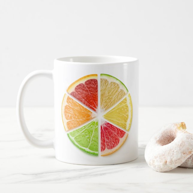Zitrusfrüchte Kaffeetasse (Mit Donut)