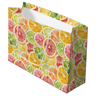Zitrusfrüchte Limette Zitrone Orange Brautparty Große Geschenktüte