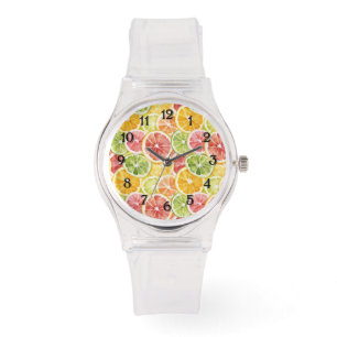 Zitrusfrüchte Limette Zitrone Orange Grapefruit Armbanduhr