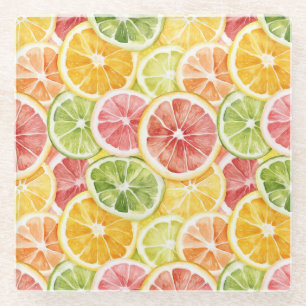 Zitrusfrüchte Limette Zitrone Orange Grapefruit Glasuntersetzer
