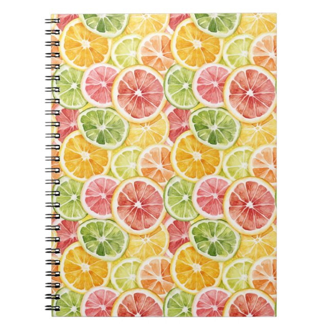 Zitrusfrüchte Limette Zitrone Orange Grapefruit Notizblock (Vorderseite)