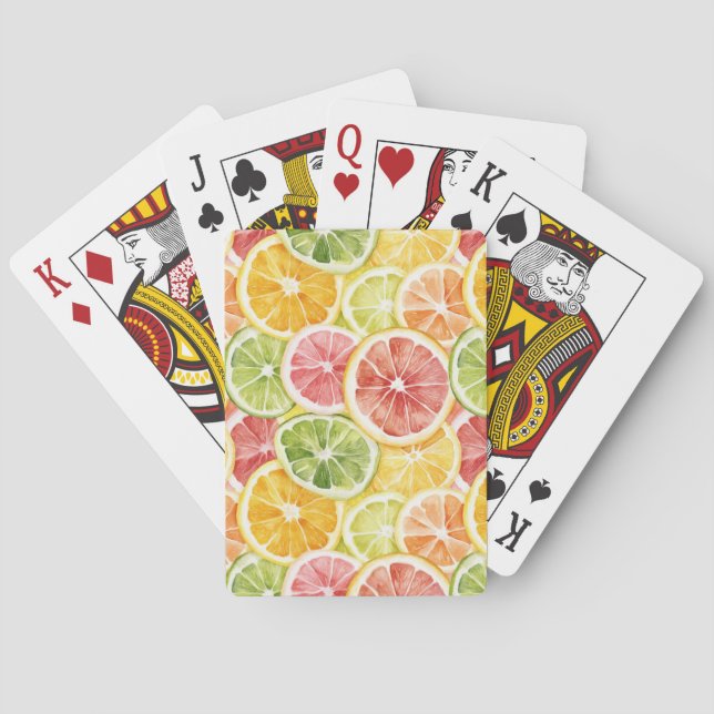 Zitrusfrüchte Limette Zitrone Orange Grapefruit Spielkarten (Rückseite)