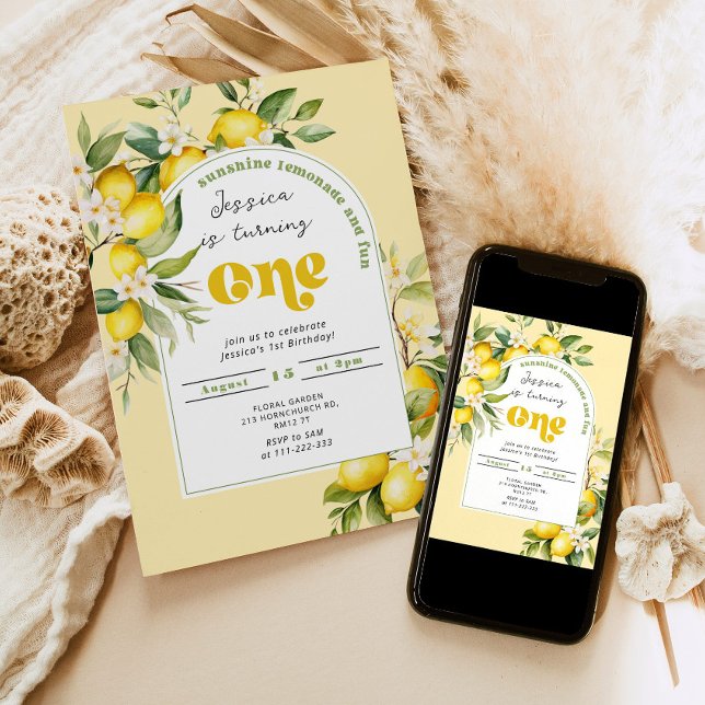 Zitrusfrüchte Mediterranischer 1. Geburtstag Einladung (Von Creator hochgeladen)