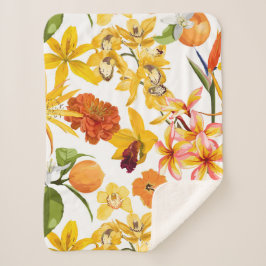 Zitrusfrüchte nahtlos mit Fruchtzweig, Blume Sherpadecke