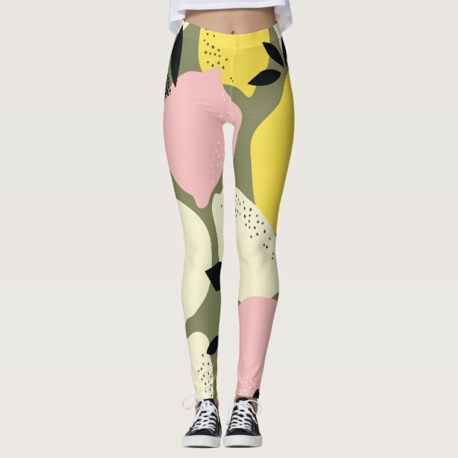 Zitrusfrüchte Nahtloses Muster Leggings (Vorderseite)