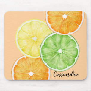 Zitrusfrüchte Orange, Limon und Zitronenfrüchte Mousepad