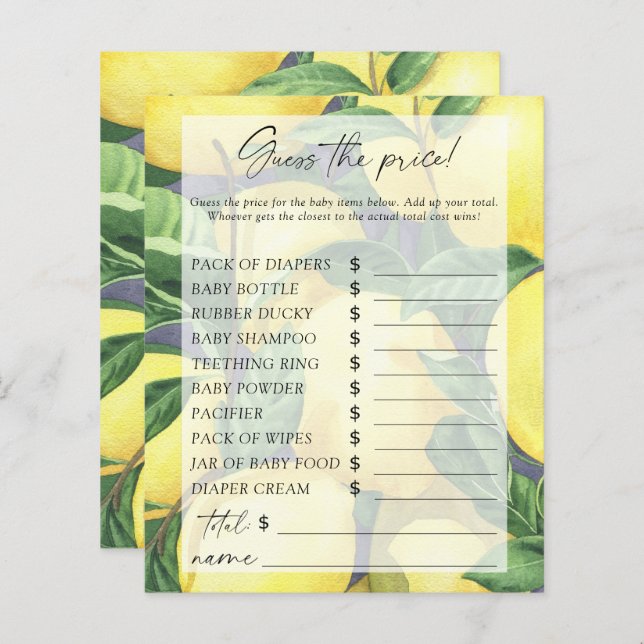 Zitrusfrüchte - Raten Sie mal, was das Preisspiel  (Vorne/Hinten)