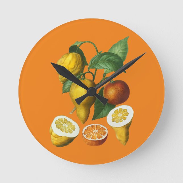 ZITRUSFRÜCHTE  RUNDE WANDUHR (Vorderseite)