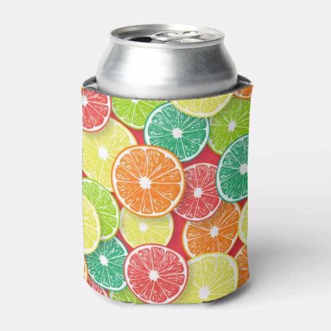 Zitrusfrüchte-Scheiben Pop Art 2 Dosenkühler (Kanne Vorderseite)