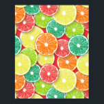 Zitrusfrüchte-Scheiben Pop Art 2 Poster<br><div class="desc">Handgezeichnetes Vektormuster mit verschiedenen Scheiben von Zitrusfrüchten</div>