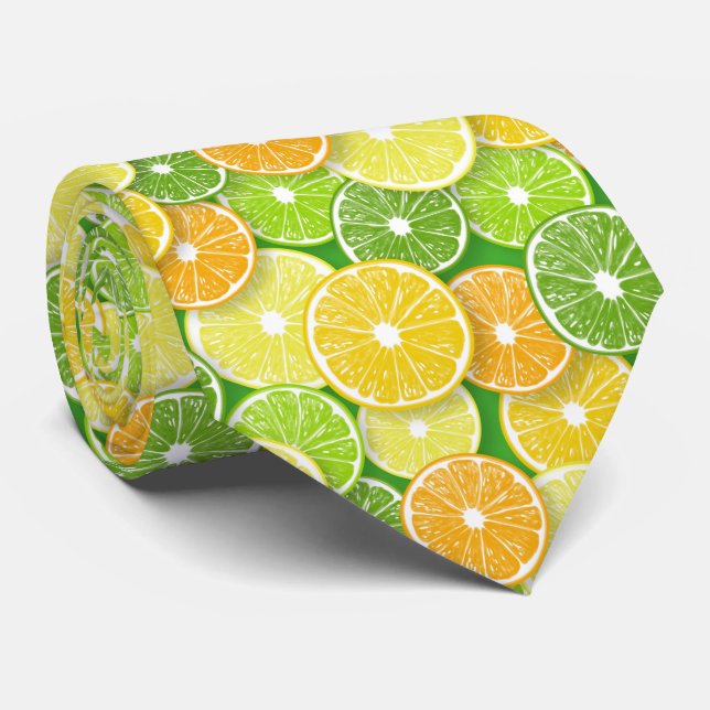 Zitrusfrüchte-Scheiben Pop Art 3 Krawatte (Gerollt)