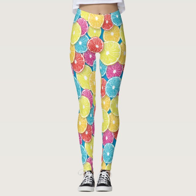 Zitrusfrüchte Scheiben Pop Art Leggings (Vorderseite)