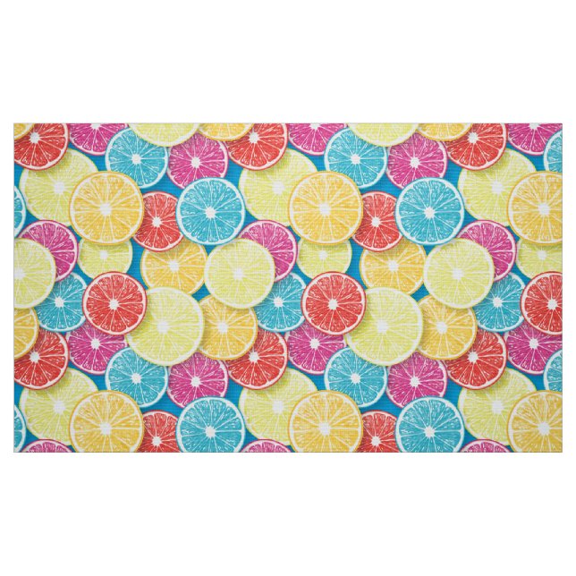 Zitrusfrüchte Scheiben Pop Art Stoff (Fat Quarter (45,7 x 55,9 cm))
