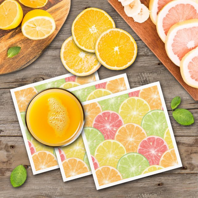 Zitrusfrüchte-Scheiben Serviette (Citrus Fruit Slices Napkins)