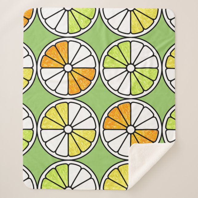Zitrusfrüchte, Sommer nahtlos. Sherpadecke (Vorderseite)
