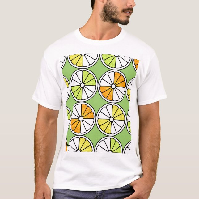 Zitrusfrüchte, Sommer nahtlos. T-Shirt (Vorderseite)