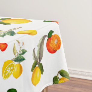 Zitrusfrüchte, Sommerkunst, Zitronen, Orangen      Tischdecke