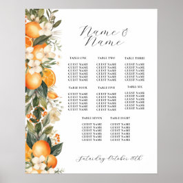 Zitrusfrüchte Tabelle 8 Sitzplätze Blumenorangen H Poster