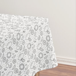 Zitrusfrüchte Zitrone Schwarz Handgezeichnet Moder Tischdecke