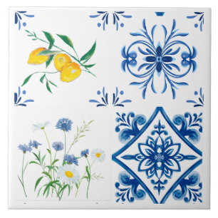 Zitrusfrüchte, Zitronen, mediterran     Fliese