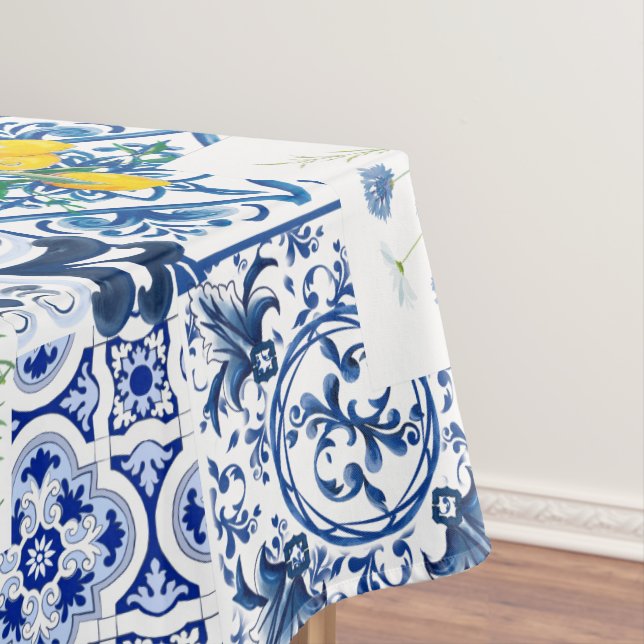 Zitrusfrüchte,Zitronen,       mediterraner Kurz  Tischdecke (Beispiel)