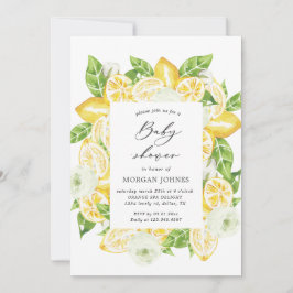 Zitrusfrüchte-Zitronenbouquet-Babydusche Einladung