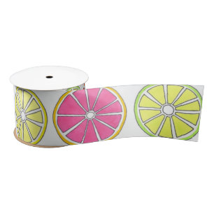Zitrusfrüchte Zitrusfrüchte Zitronen Limon Orange  Satinband